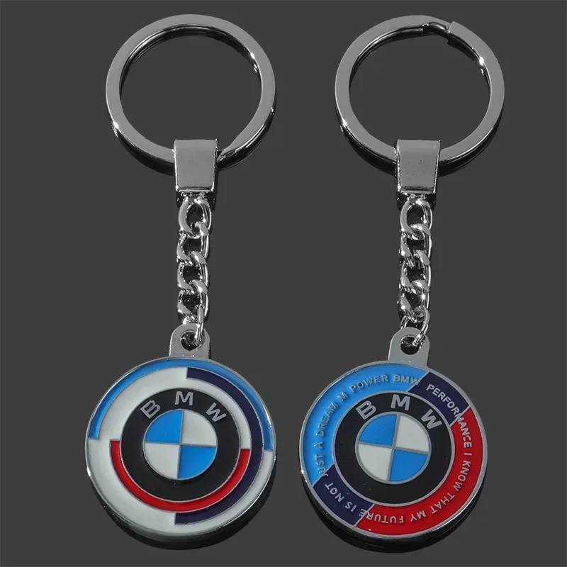 Car keyring for 50th Anniversary Car Logo Metal Keychain for BMW X1 X3 X4 X5 E46 E90 F20 E60 E39 F10 M1 M2 M3 M5 M6 E87 M Power