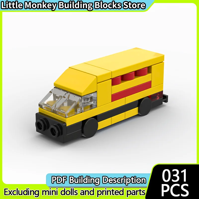 

City Car Model MOC Building Bricks Micro Transport Delivery Van Modular Technology Children Holiday Gifts Assemble Toys Suit