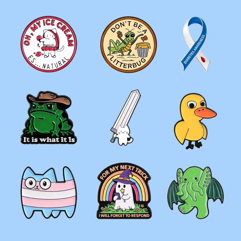 Cute Cartoon Animal Brooch New Product Set Metal Badges & Small Gifts Wholesale Bag Pins for Clothes Decorative Brooches Cap Pin