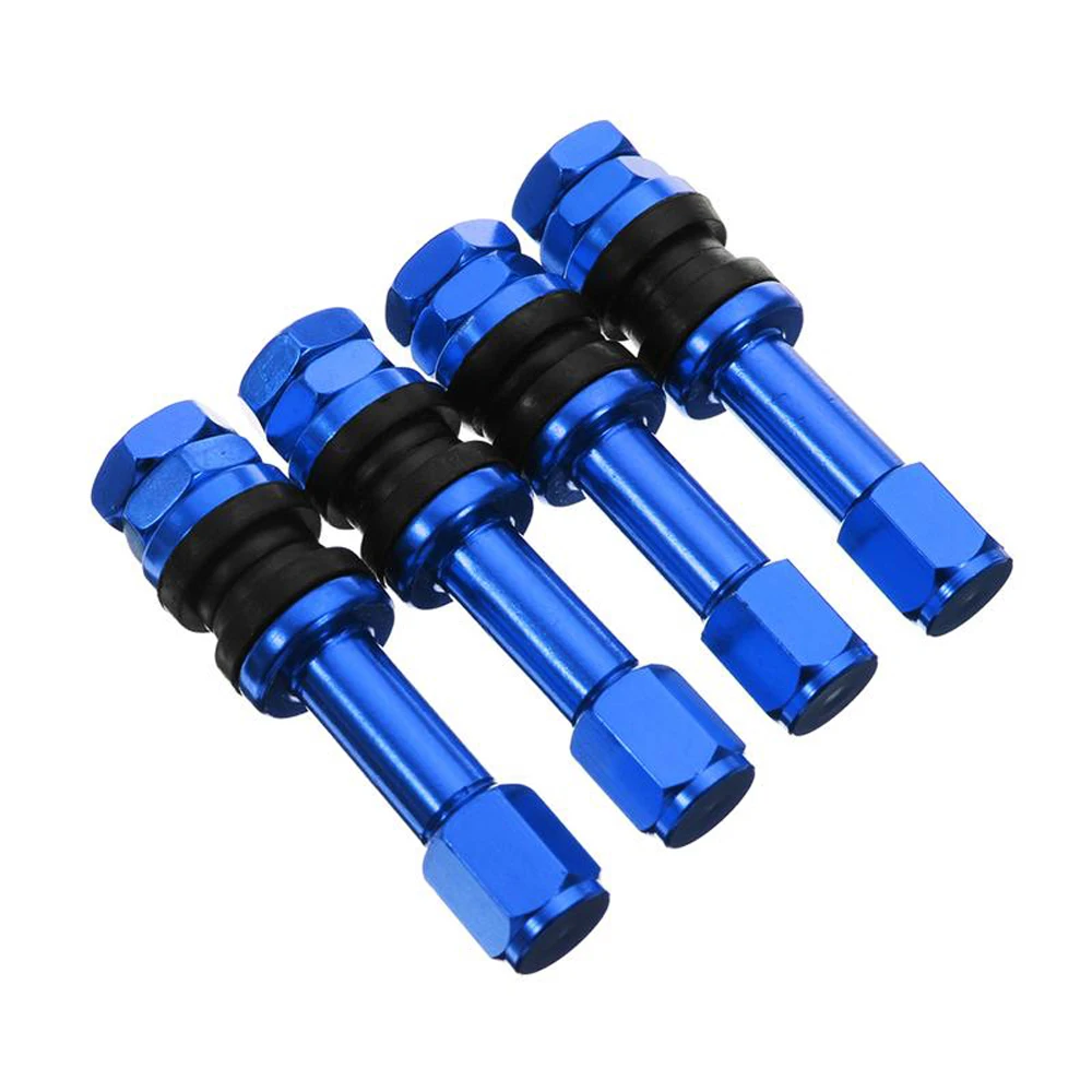 Metal 4PCS Bikes Aluminum Alloy Tubeless High Pressure Tire Valve Stems TR48E Valves Dust Caps Bolt-in