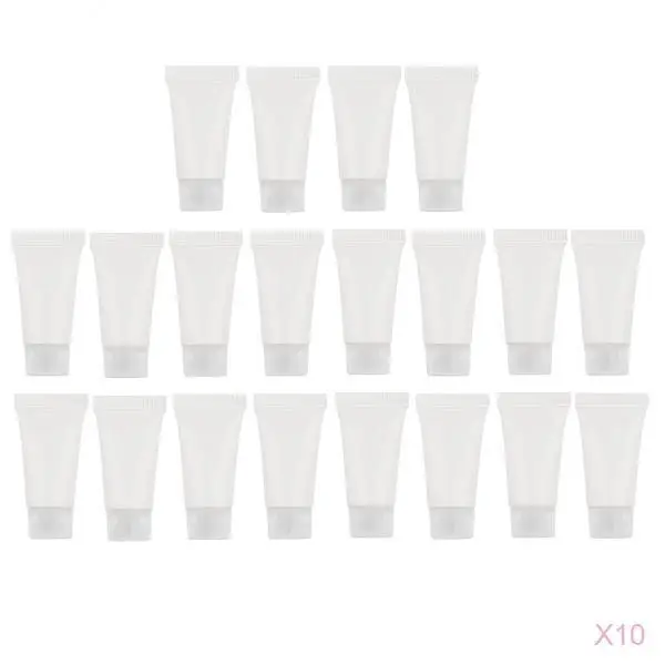 200pcs 5ml Empty Hand Cream Squeeze Tubes Refillable Shampoo Sample Bottles