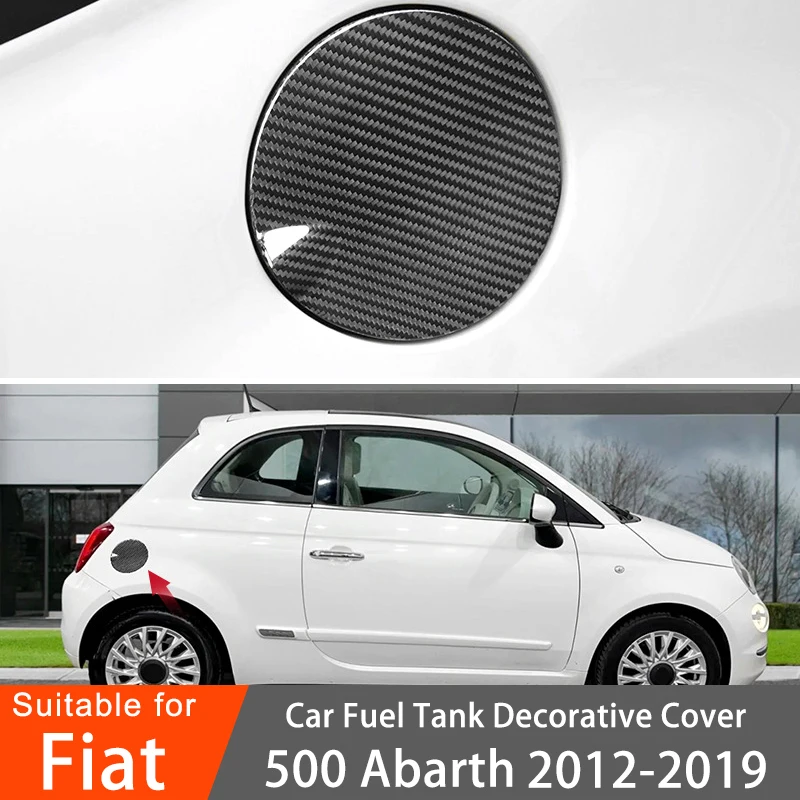 

For Fiat 500 Abarth 2012 2013 2014 2015 2016 2017 2018 2019 Car Fuel Tank Conversion Sticker Carbon Fiber Decorative Accessories