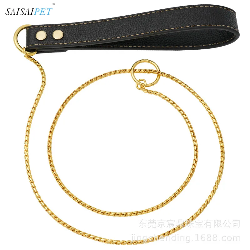 

Цепь-змея для собак, P-цепочка, ошейник, тяга из нержавеющей стали, интегрированная тяга для домашних животных