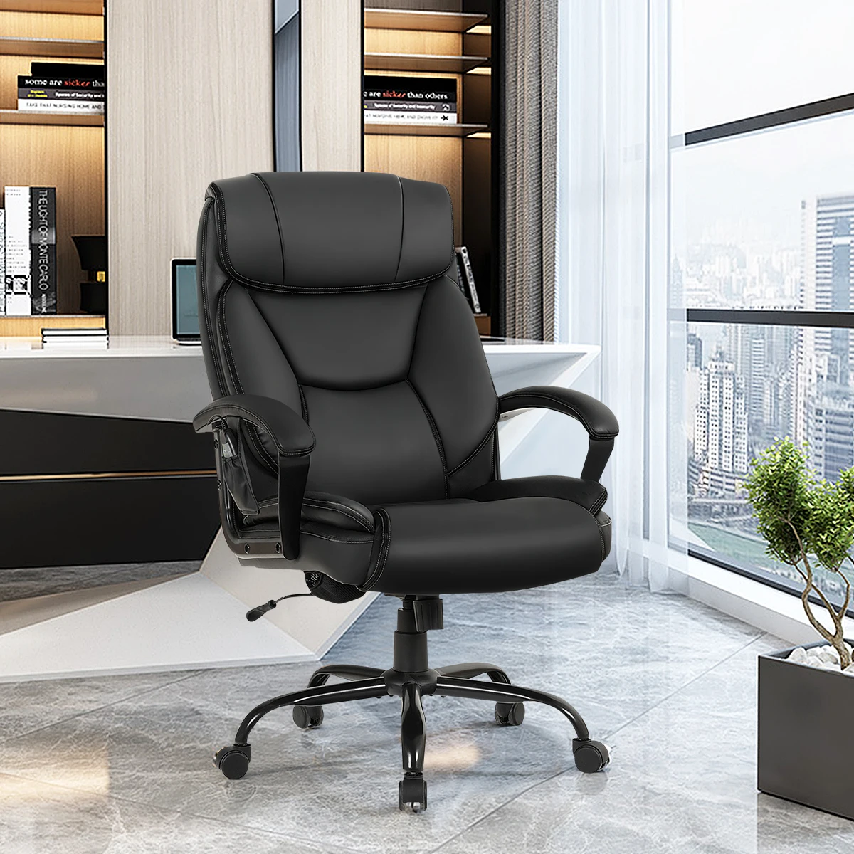 Big & Tall 500lbs Massage Office Chair Executive PU Leather Computer Desk Chair