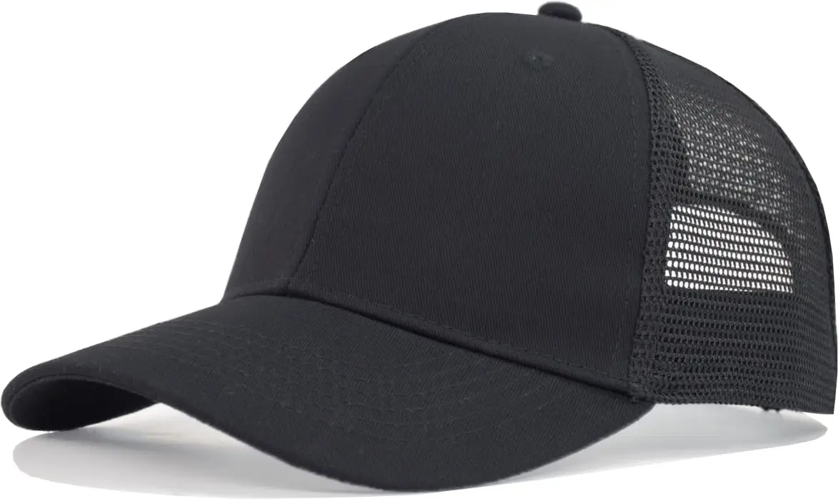 Größen 55–60 cm, verstellbare Snapback-Baseball-Trucker-Basic-Baseballkappe, einfarbig, für Herren und Damen, Mesh-Arbeit, Spleißen, Unisex, mehrere – Detail 6