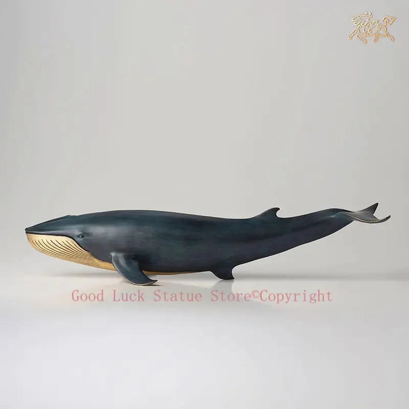 60CM large Huge TOP art Collection Marine animal Whale Blue Whale brass ART WORK HOME OFFICE Company lobby Christmas gift