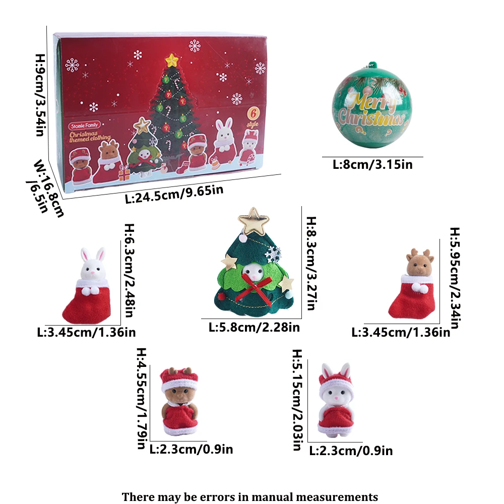 عيد الميلاد موضوع 6 قطع الإبداعية شجرة عيد الميلاد شنقا الكرة قلادة أرنب الرنة الطفل دمية عيد الميلاد الملابس هدية لعبة هدية