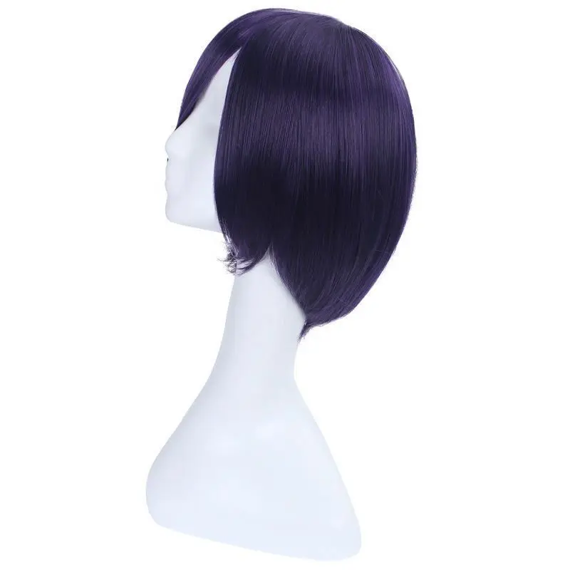 Peruca Tokyo Ghoul Touka Kirishima Cos |   Cabelo preto roxo curto amigável para iniciantes