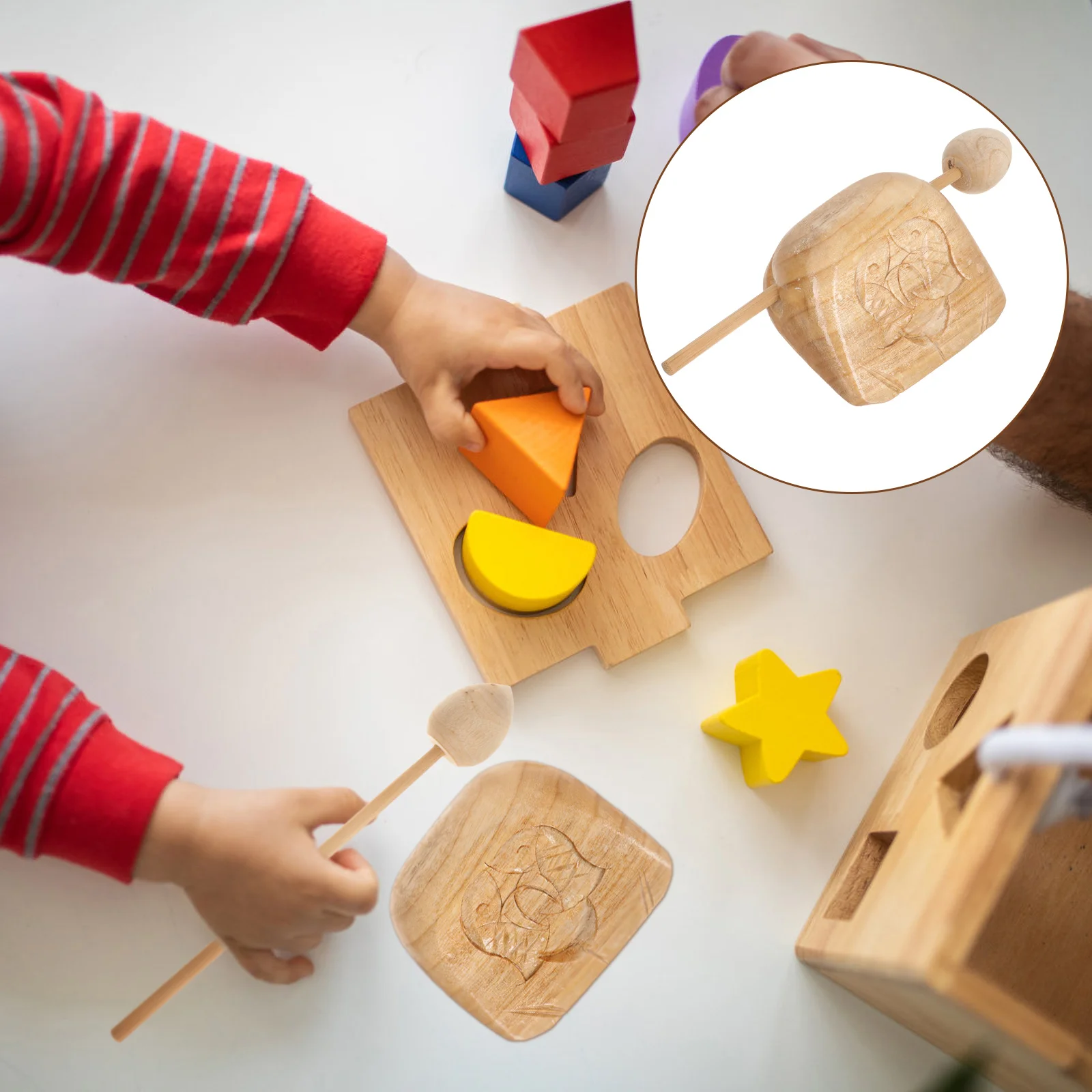 

Small Wooden Fish Instrument Toys for Toddlers Block Musical Instruments Percussion Baby