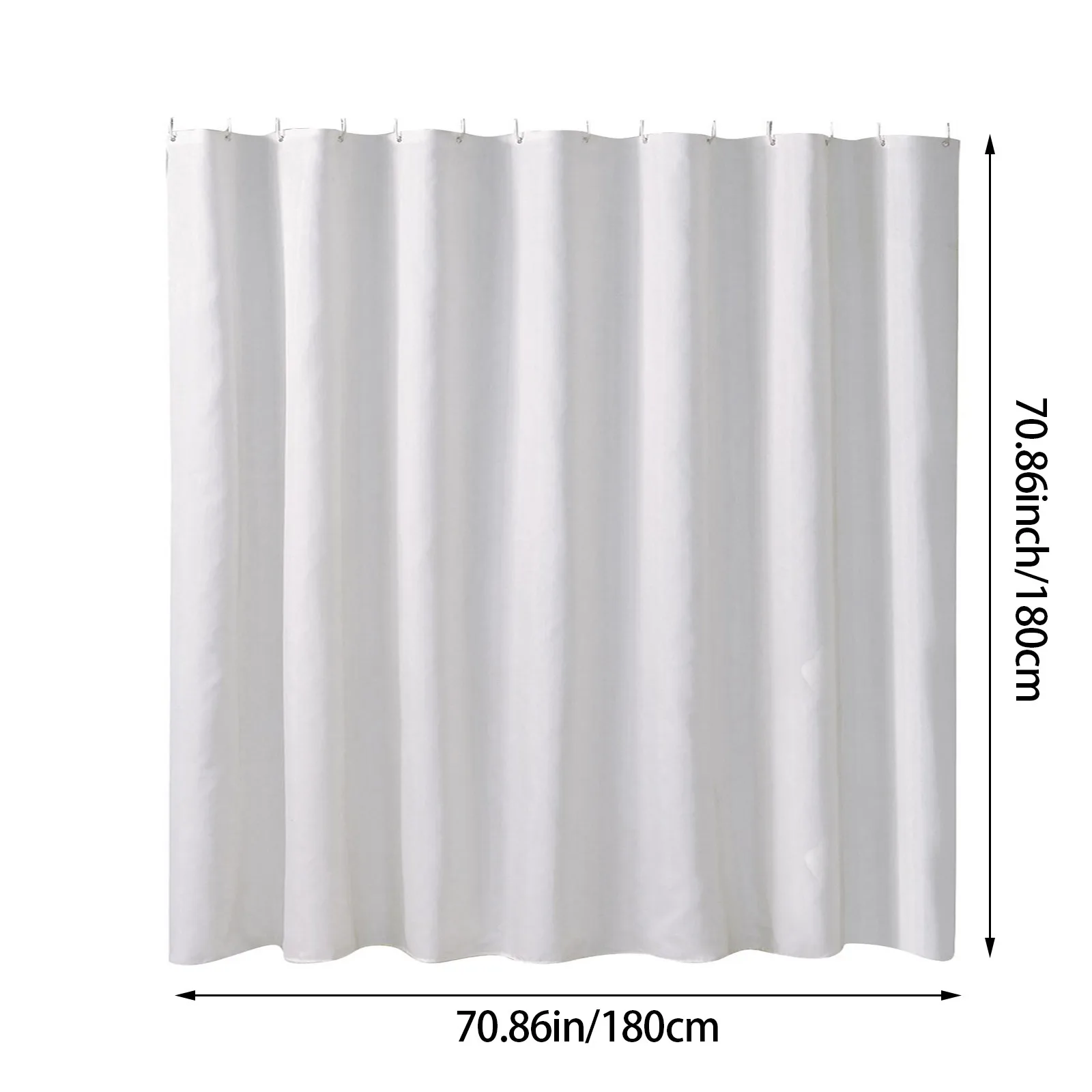 Solid Color Bath Curtain White Simple Shower Curtains High Quality Waterproof Comfortable For Bathroom Plastic Hooks Home Decor