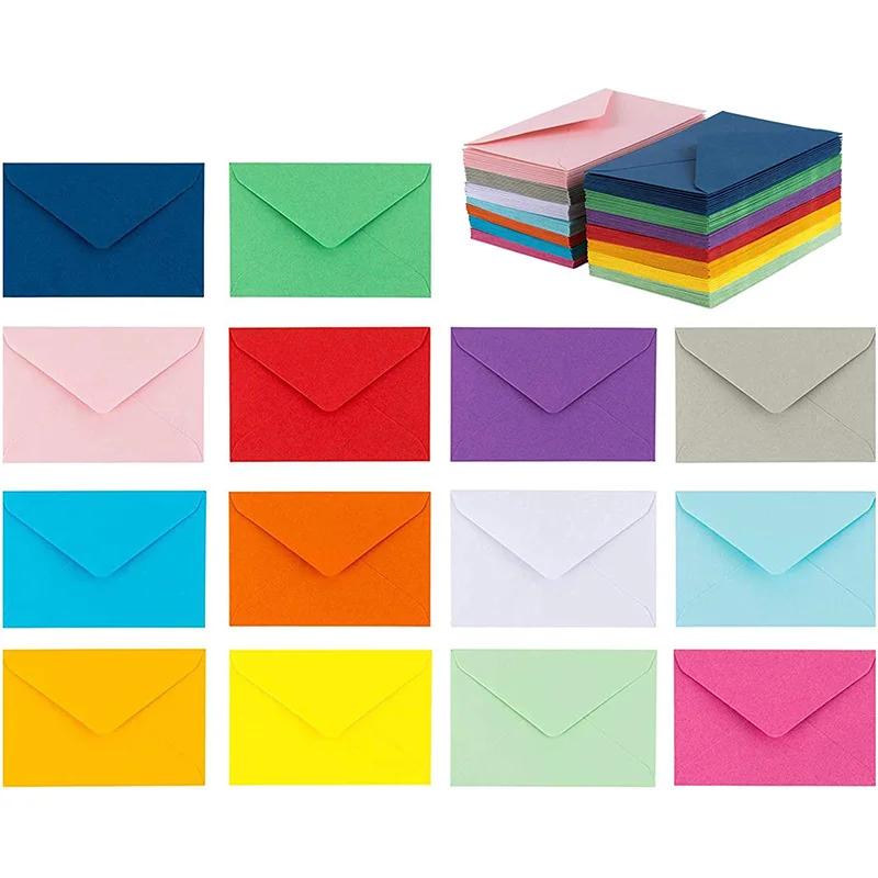 20 Pçs/lote Colorido Envelopes de Papel Em Branco Retro Mini Envelopes De Papel Cartões do Convite da Festa de Casamento Presente