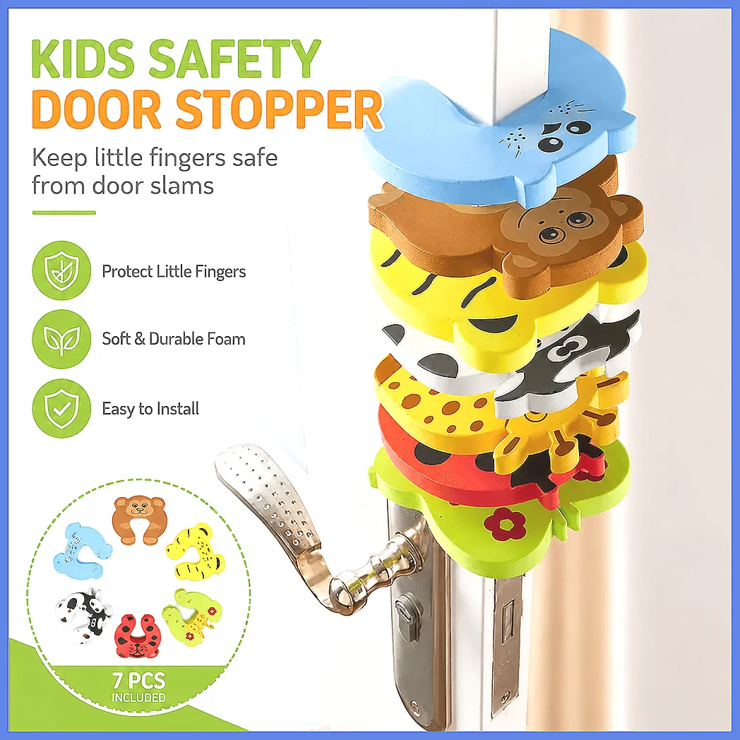 Cute Animal EVA Door Stopper Anti-Pinch Finger Guard Baby Safety Protector for Furniture Edge Corner Child Lock Newborn Care