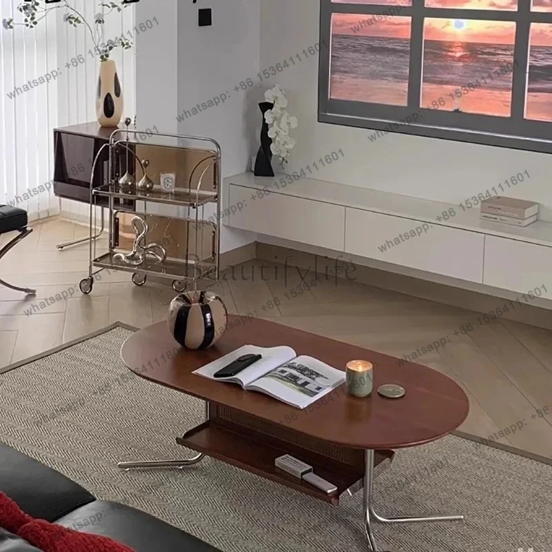 

Tavolino da caffè vintage in stile nordico Tavolino da caffè semplice premium neutro unico Soggiorno Tavolo fresco De Salon Mo