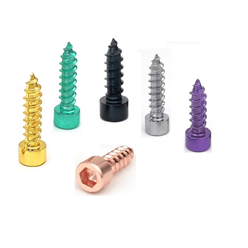 Gold/green/purple/silver/rose 304 stainless steel cylindrical head hex self-tapping screw trumpet fixed tail wood screw M2M4M5M6