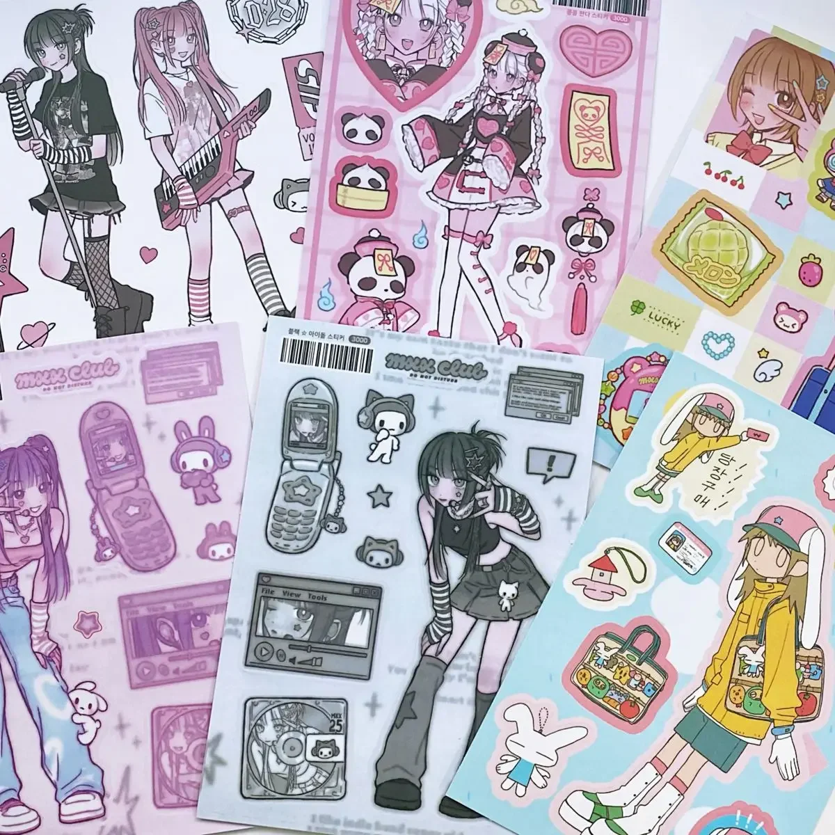 Angel Sticker Korean Goo Card Sticker Goo Winter Girl Character Sticker Notebook Material