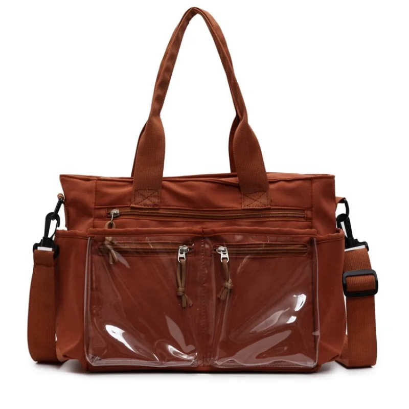 

Classic Women's Leather Handbag With Pockets - Luxury Brand Popular Elegant Shoulder Messenger Bag For Ladies