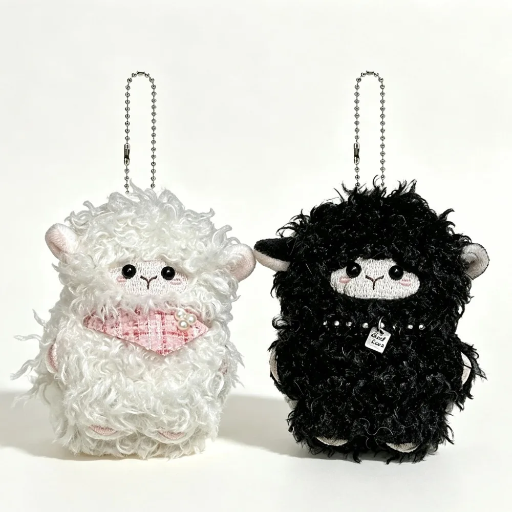 Backpack Pendant Decor Mini Sheep Keychain Soft Fluffy Lamb Bag Charm Cartoon Animal Pendant Car Key Holder Gift For Women