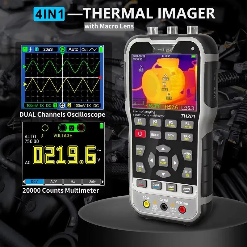 2026 hot sale for TOOLTOP TH201 3.2inch Thermal Imaging Camera with Macro Lens 2CH Oscilloscope 20000 Counts Digital