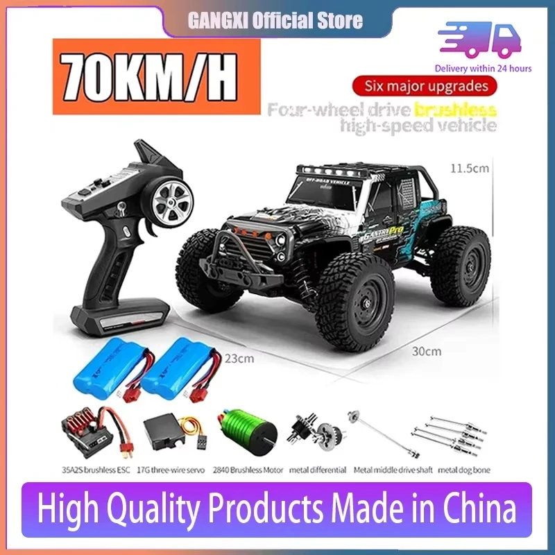 Rc Cars 16103Pro 50 km/h oder 75 km/h mit LED 1/16 bürstenloser Motor 4WD Off Road 4x4 High Speed Drift Monster Truck Kinderspielzeug Geschenk