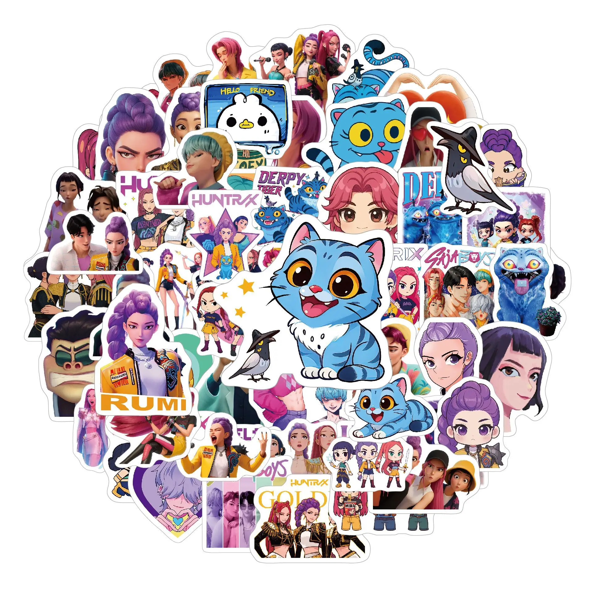 

70PCS KPOP Demon Slayer Stickers Korean Glossy Cartoon Stickers Laptop Water Bottle Skateboard Decals Phone Case Stickers for