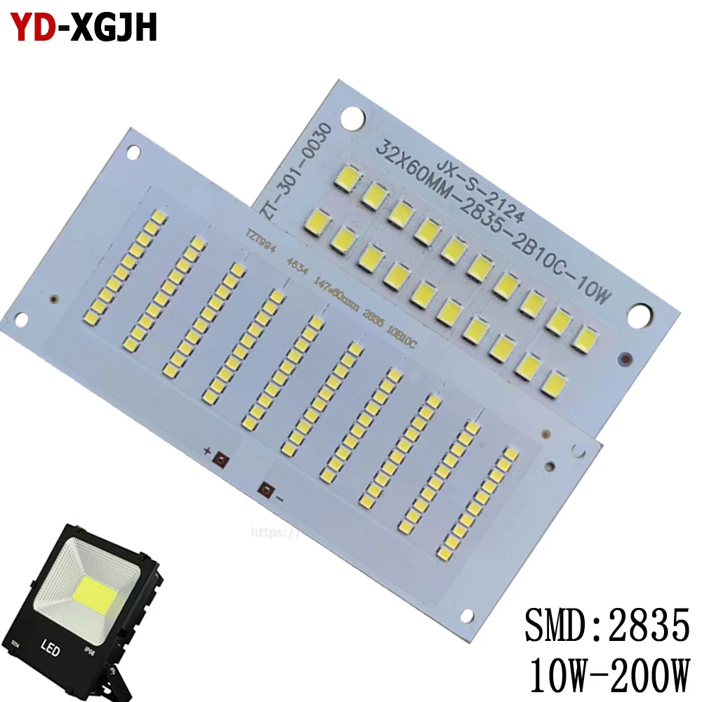 LED chip SMD 2835 PCB  light board10W20W 30W 50W 100W 150W 200W Outdoor, factory, supermarket White flood light