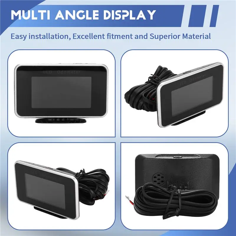 Upgraded Car Truck 12V/24V 2 IN 1 Functions Digital Speedometer Speed Meter+Odometer Gauge LCD Instrument Panel+Alarm LCD Gauge