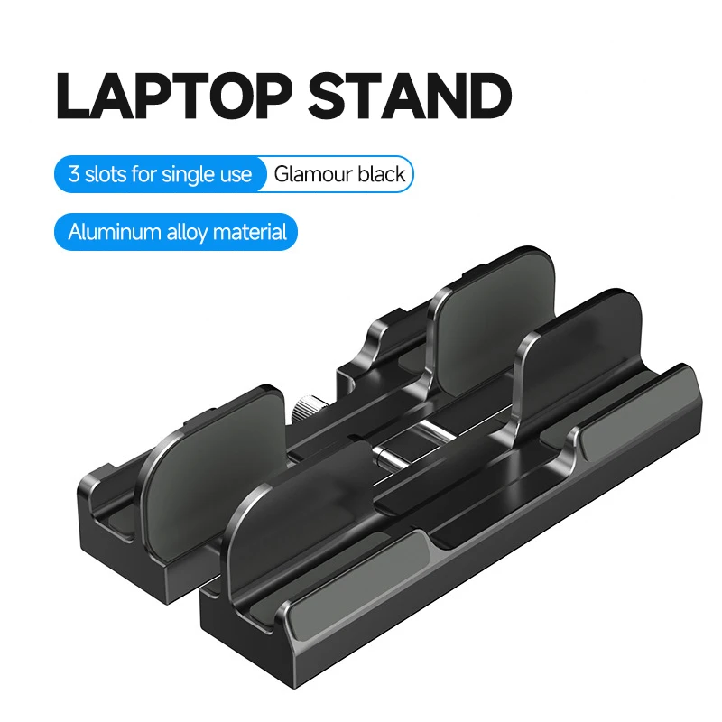 Updated Vertical Laptop Stand 2-in-1 Desktop Stand Holder with Adjustable DockFits MacBook/Surface/Samsung/HP/Dell/ 13-17.3 inch