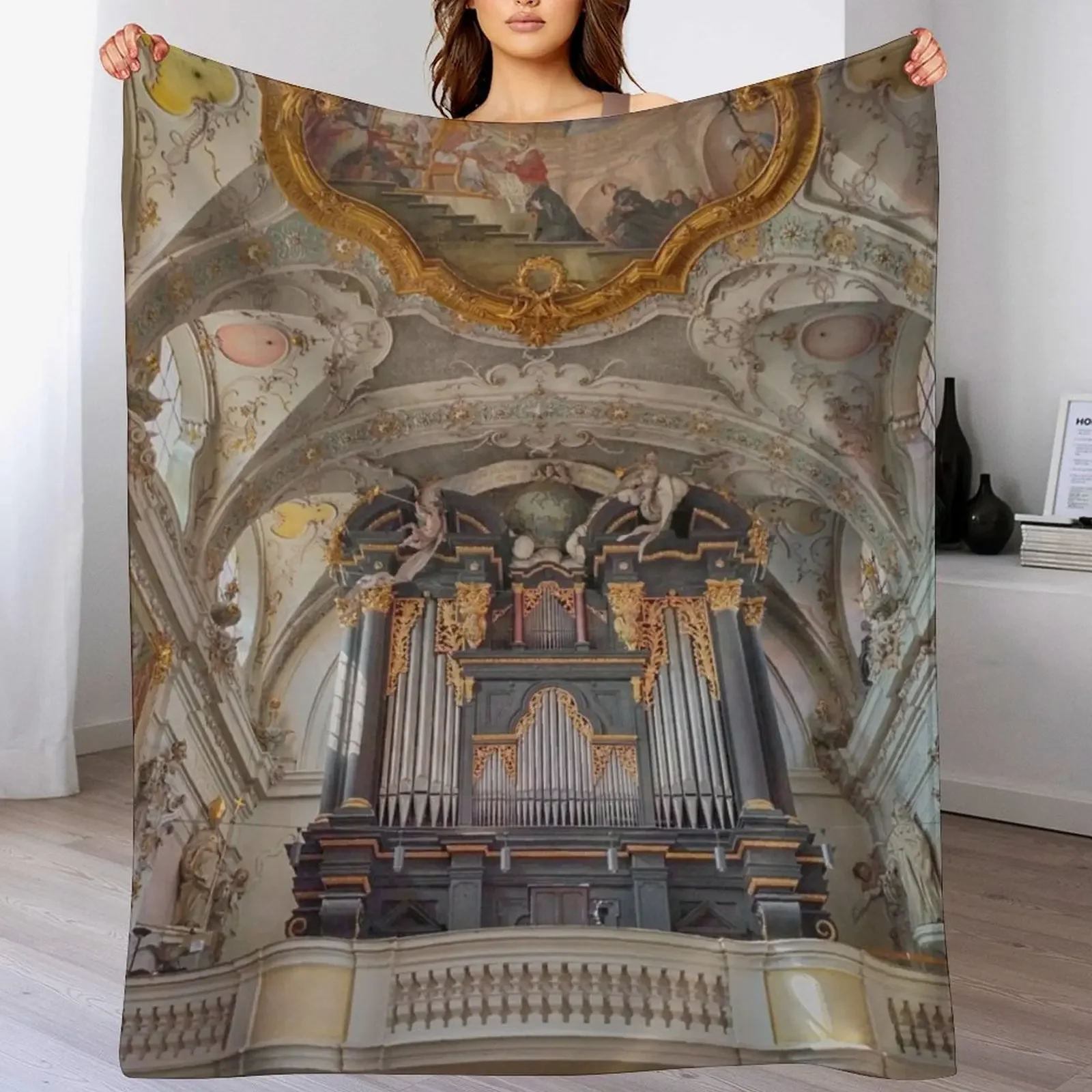 

Pipe Organ St. Emmeram, Regensburg Throw Blanket Sofa Decoratives Giant Sofa Hair Blankets