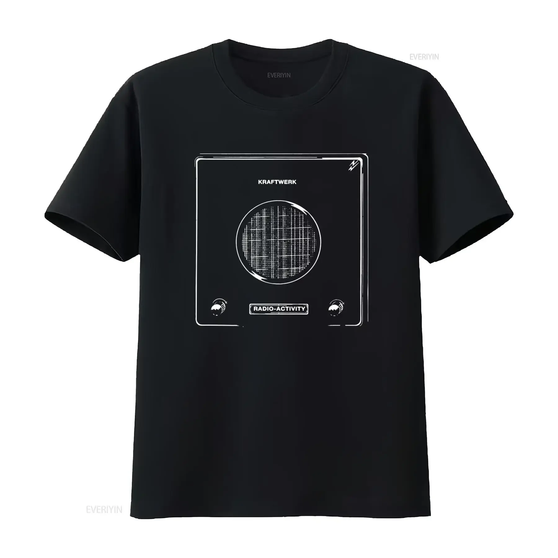 Camiseta negra Kraftwerk Radio Activity Electronic Kraut Rock inspirada en el rock, talla S XXL, nuevo diseño retro, gráfico vintage lavado