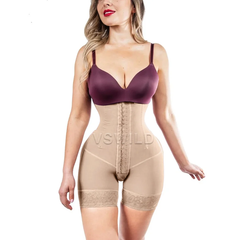 Open Bust Tummy Control Fajas Adjustable Hook And Eye Front Closure Open Crotch Women Shapewear Lingerie