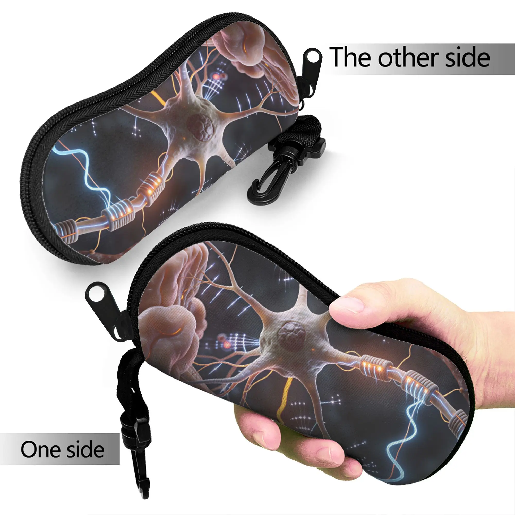 Neuro Brain Time! Let's Have Some Synapse Fun  Glasses Case Cover Men Women  Sunglasses Case Retro Portable Eyewear Storage