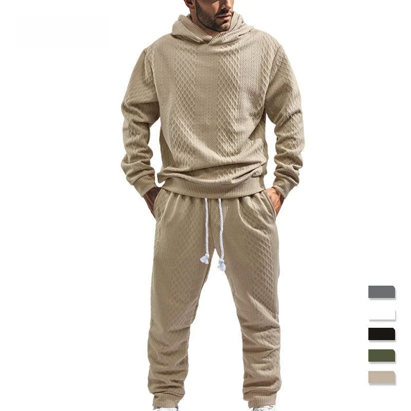 

26-Head Hooded Sweatirt And Pants Set Casual Sportswear for Men with Embroidery Trendy Brand Long Sve Long Pants Autumn ...