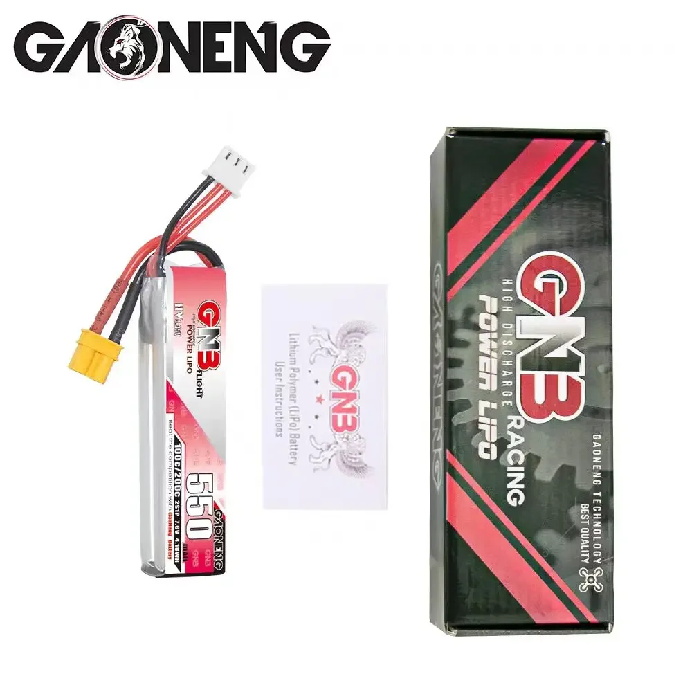 GNB 2S 7.6V 550mAh 100C LIHV 리모컨 FPV 항공기 배터리, XT30 플러그 JST 플러그, DIY 예비 부품