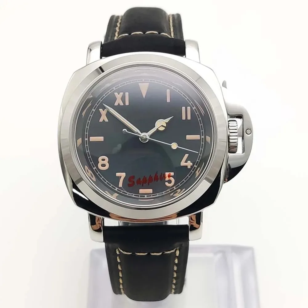 Parnsrpe Men Automatic Watch 40MM Square Mechanical Wristwatch Dive 200m Waterproof Luminous Sapphire NH35 California Dial