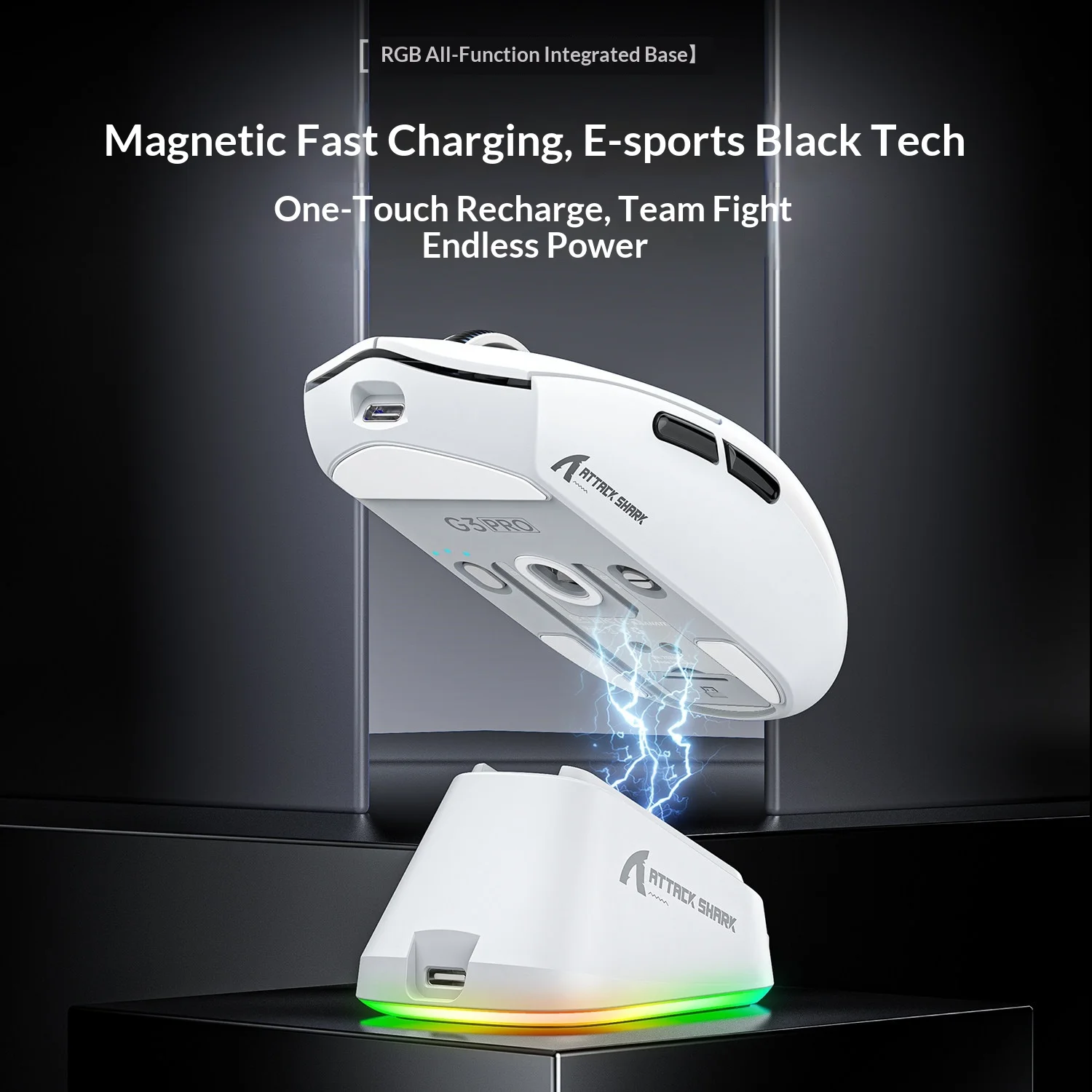 ATTACK SHARK G3 Bluetooth Wireless Gaming Mouse,PAW3311 Sensor,25000DPI,Broadcom BK52820MCU,Dual Driver for PC/MAC/Wins