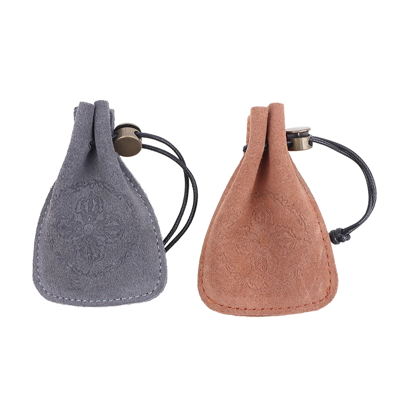 [YU]Portable Jewelry Storage Bag Bracelet Rings Cowhide Leather Jewelry Holder Bag Organizer Earrings Necklace Square Coin Purse