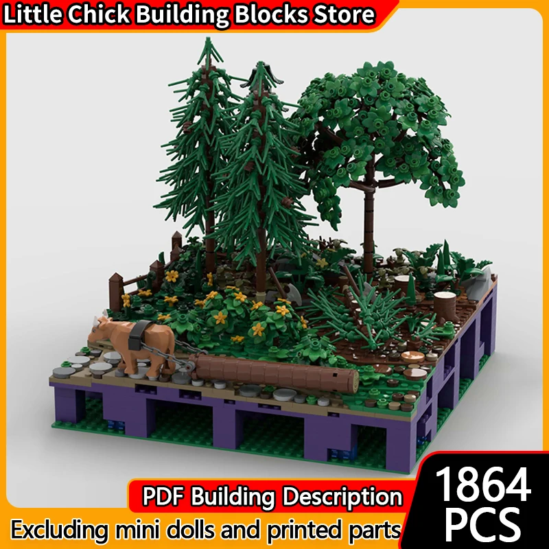 

City Street View Model MOC Building Bricks Landscape Logging Camp Modular Technology Children Holiday Gifts Assemble Toys Suit