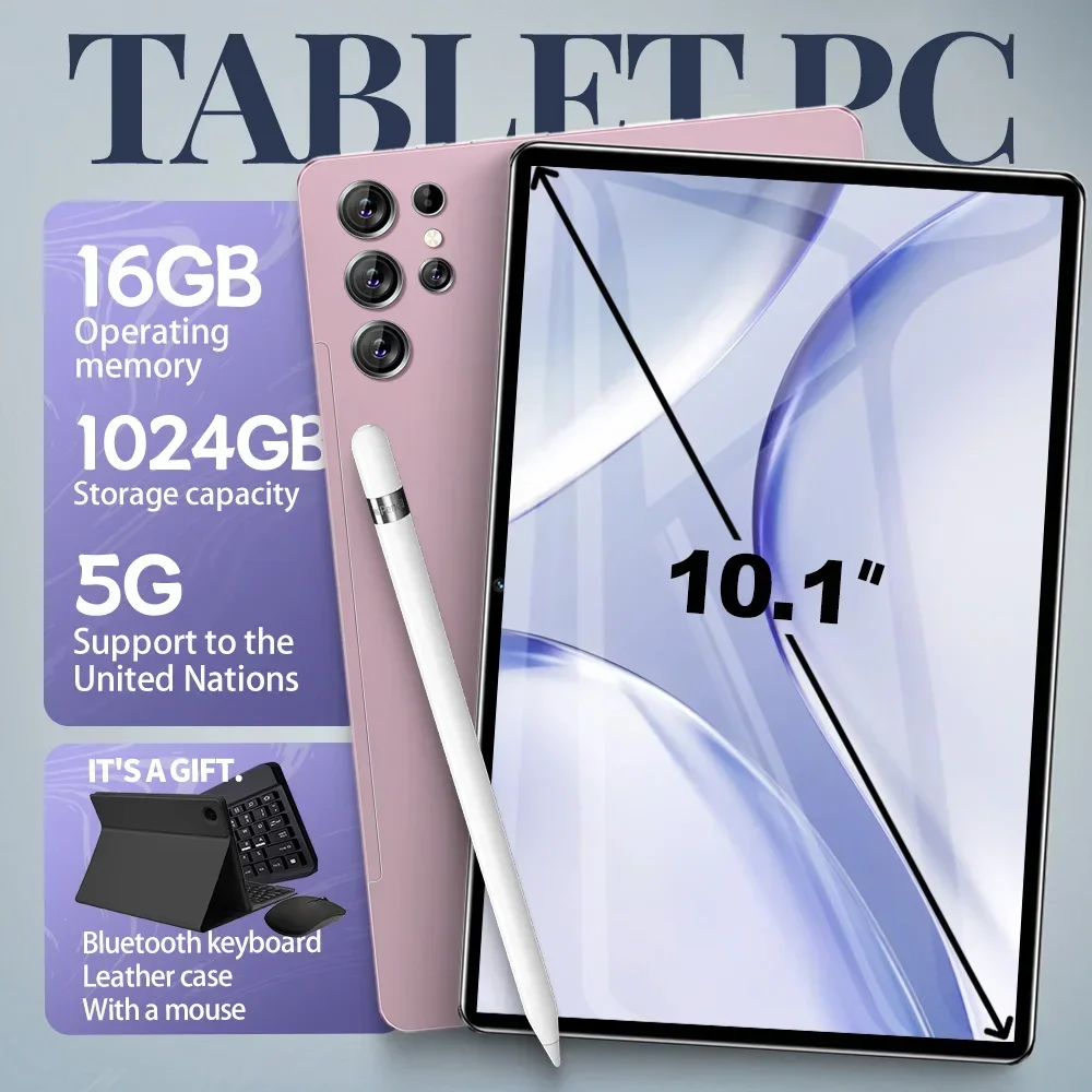 

2025 Global Version Original Tab Ultra Tablet 10.1 Inch HD 4K Android 14 16GB 1TB 10000mAh 5G Dual SIM WiFi GPS Tablet Ten Core