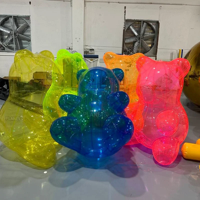 Large Transparent Clear PVC Colorful Airtight Inflatable Teddy Bear Inflatable Gummy Bear