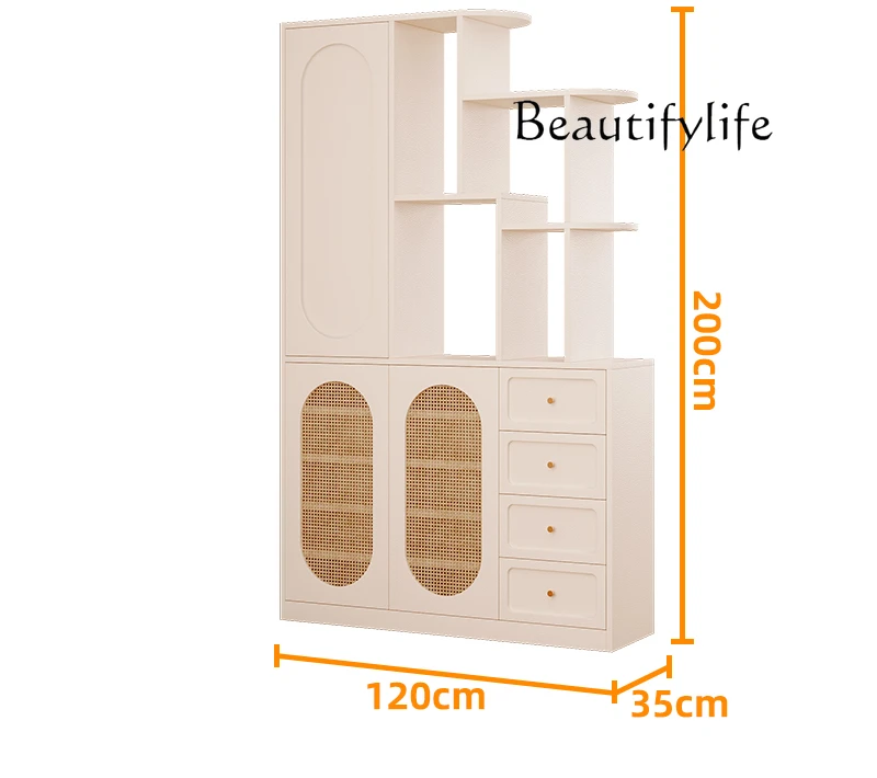 

Home partition French entrance cabinet living room screen cream style locker