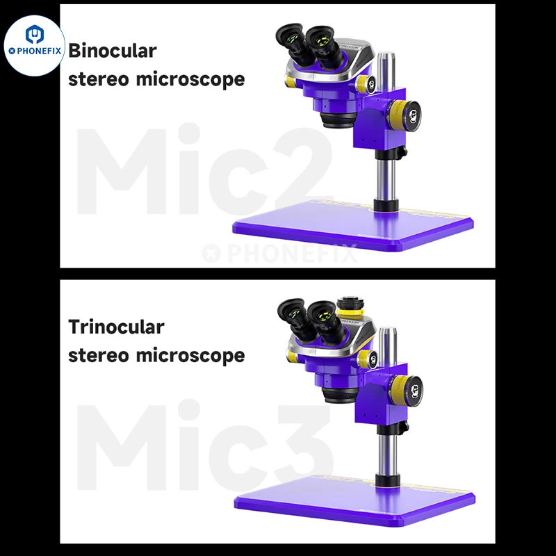 MECHANIC Mic3 7X-50X Trinocular Stereo Microscope With WF10X25 Eyepieces CTV 0.45X Adapter Adjustment LS3 Eye Protection Lamp