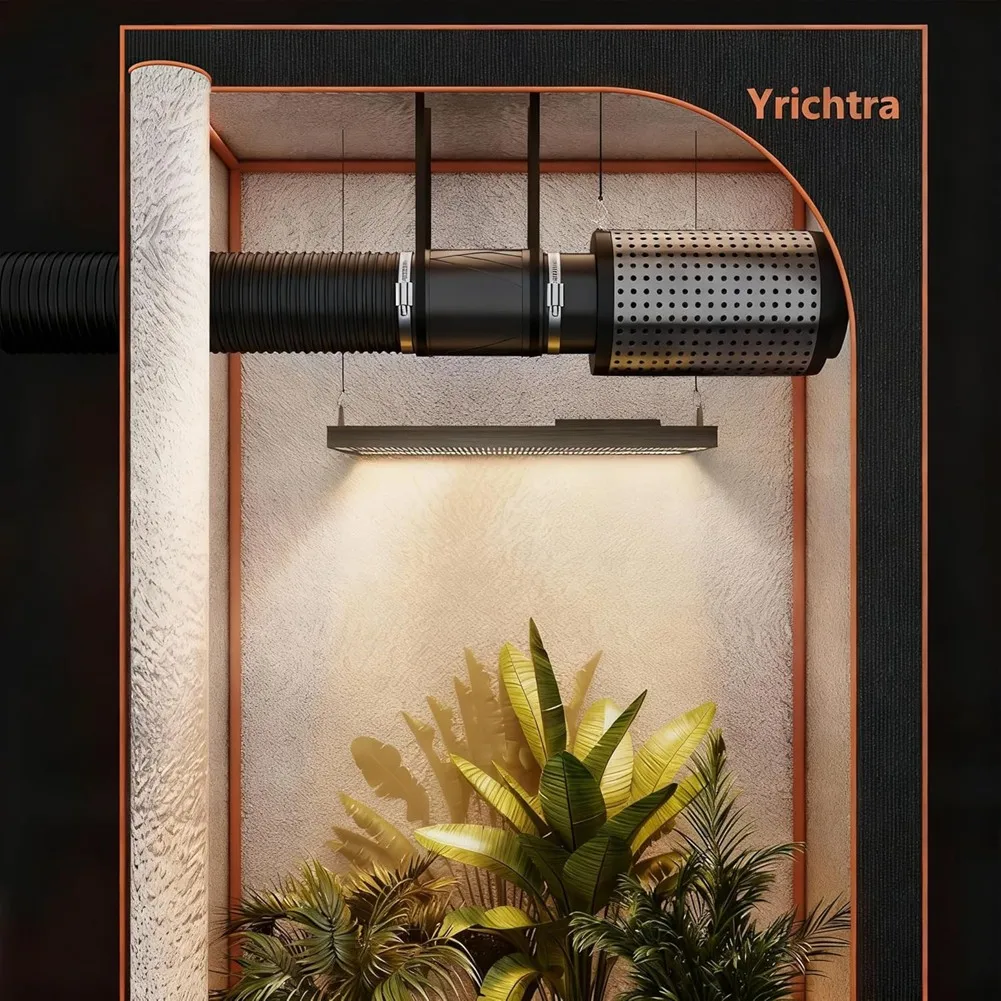 

Inline Pipe Fan, 100 mm Adjustable,Quiet Extractor Fan with Power Cable, Bathroom Fan for Greenhouses, Basements