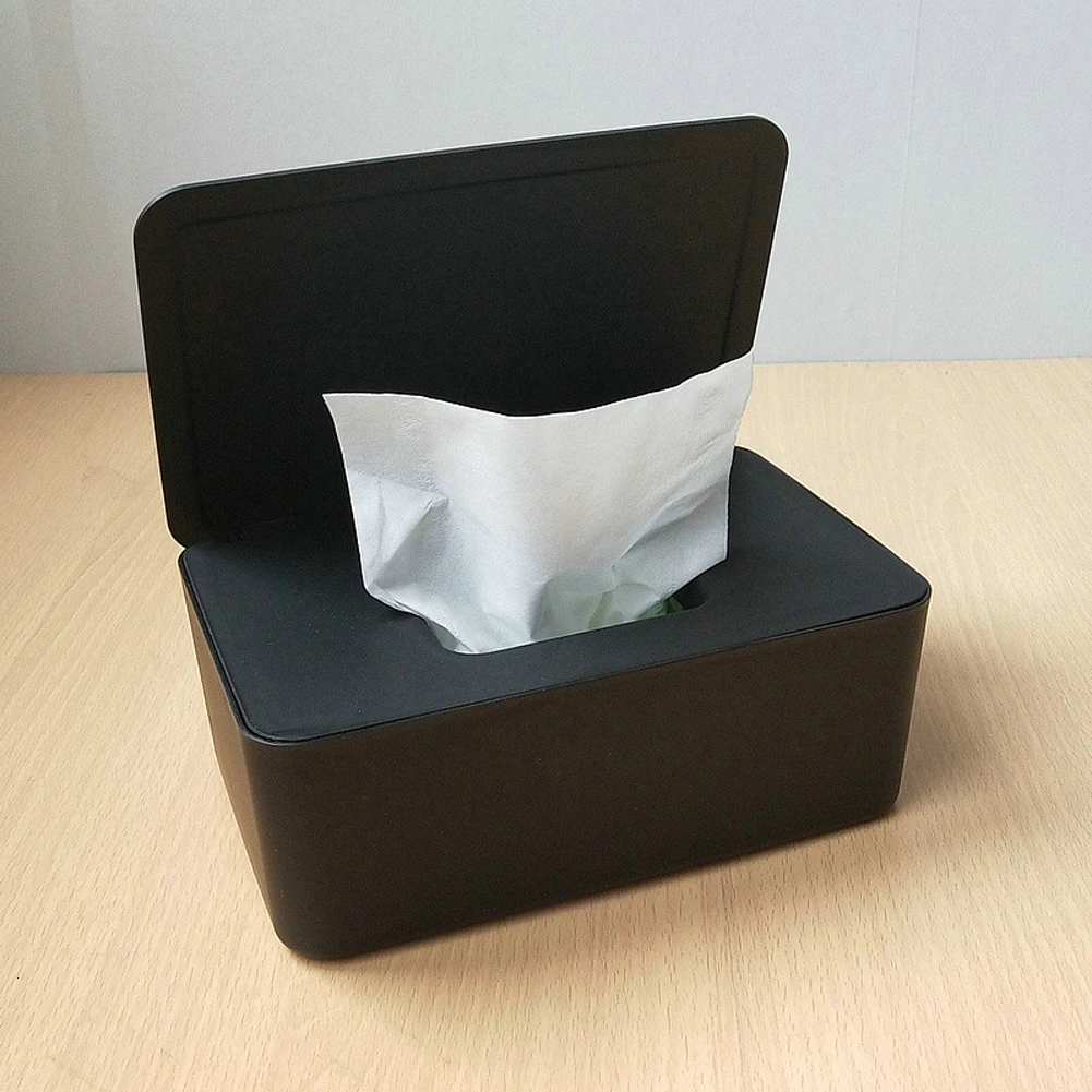 Wet Tissue Box Desktop Seal Baby Wipes Paper Storage Box Household Plastic Dust-proof with Lid Tissue Box for Home Office Decor