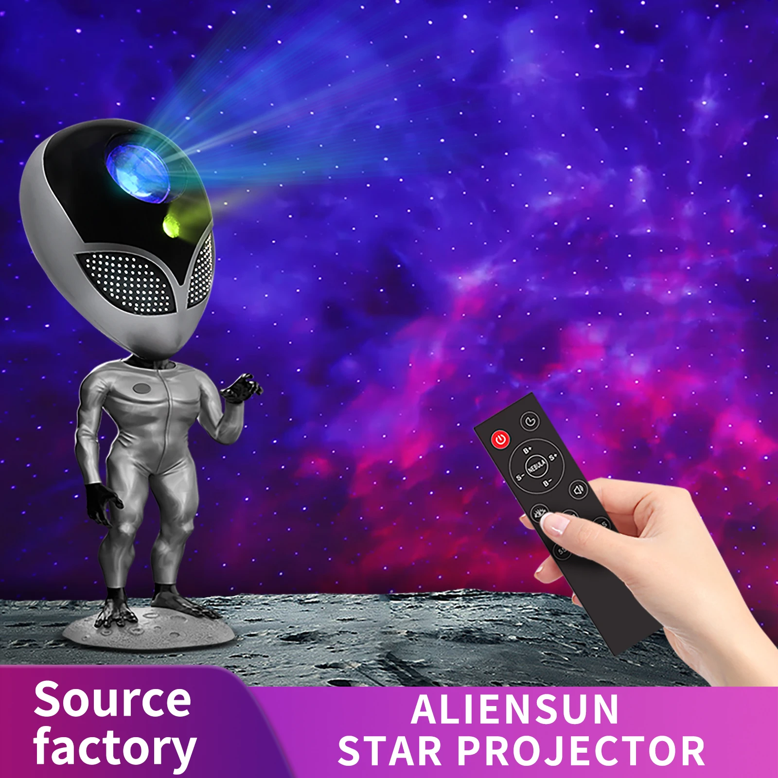 

LED Aliensun Star Projection Lamp Nebula Projection Interactive Atmosphere Night Light Bedroom Desktop Decoration Children Gift