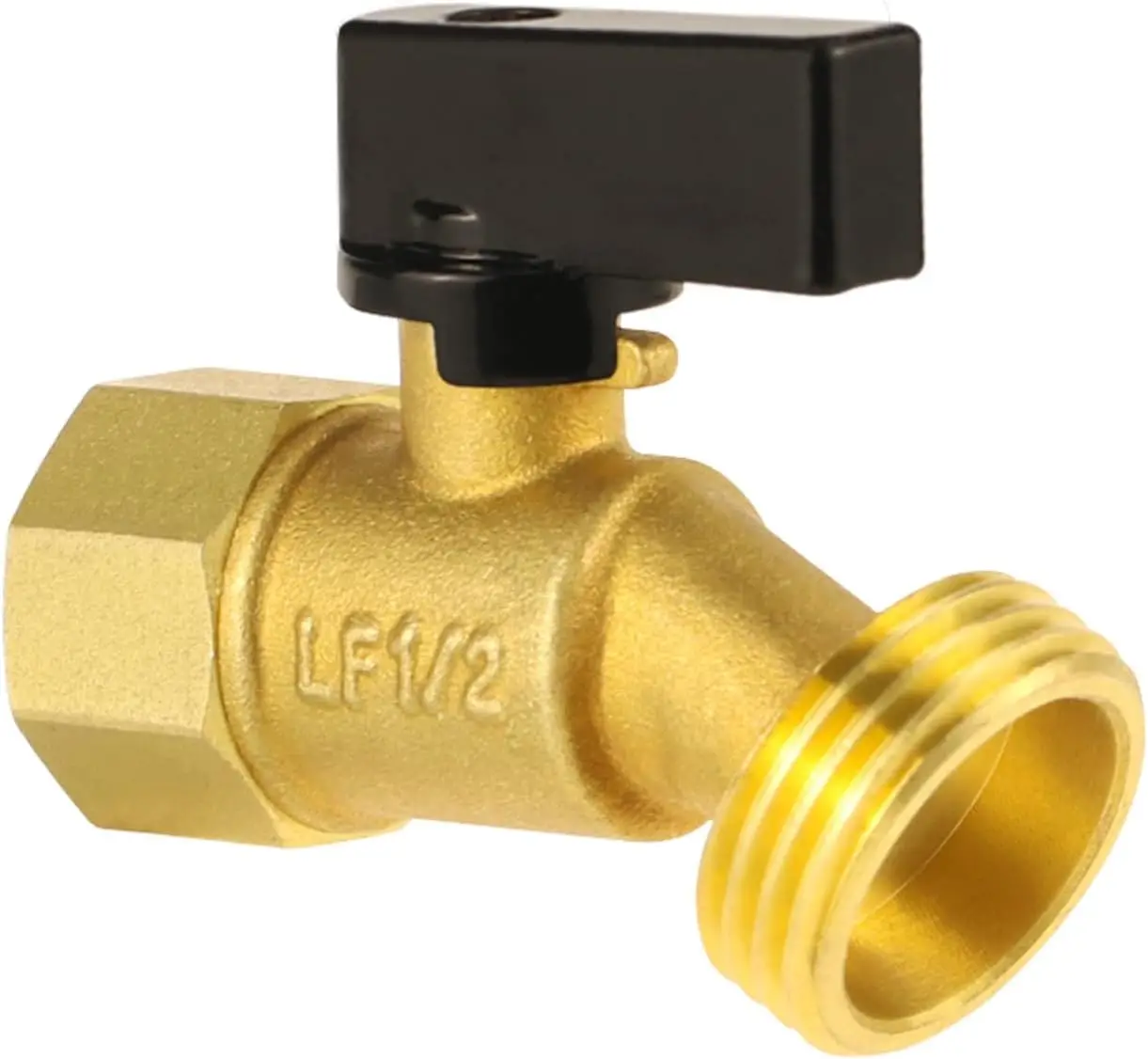 

Brass Outdoor Water Spigot, 1/2" NPT Female to 3/4" GHT Male Thread, 1-Pack for Garden Hose Bibb