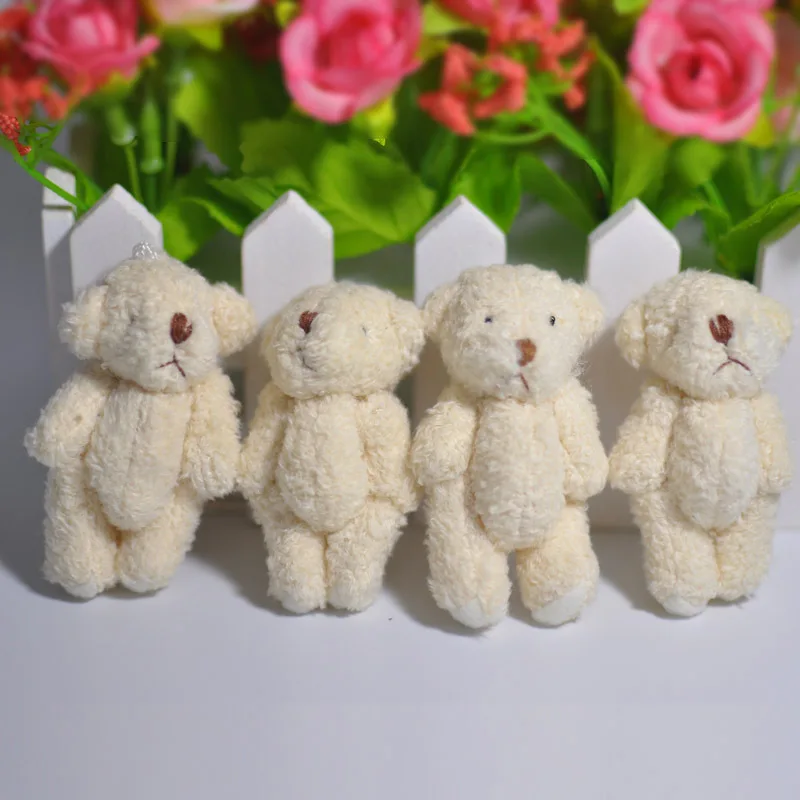 

100PCS/LOT 6cm Plush Joint Bear Doll DIY Hat Gloves Scarf Jewelry Accessories Teddy Bear Plush Pendant Decoration