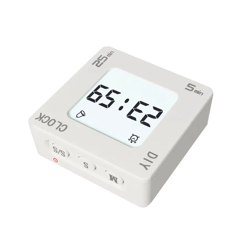 Relógio quadrado útil diy tempo gestão pomodoro temporizador com temporizador de vibração