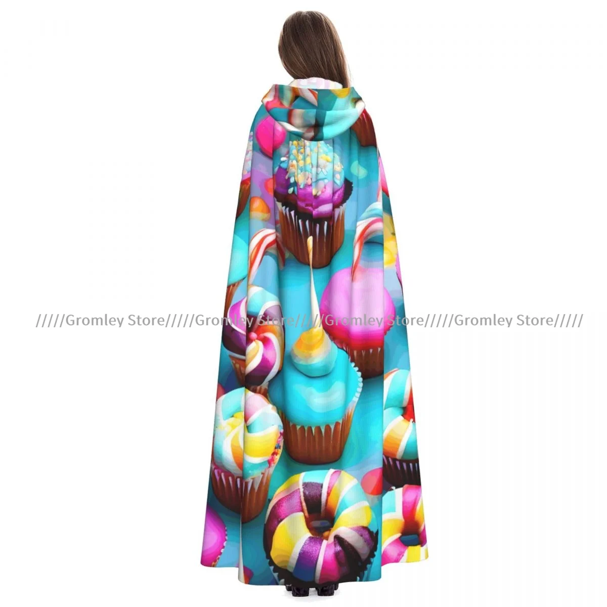 

Красочный плащ ведьмы с ярким принтом, костюм для косплея на Хэллоуин, плащ унисекс для взрослых, накидка в стиле ретро