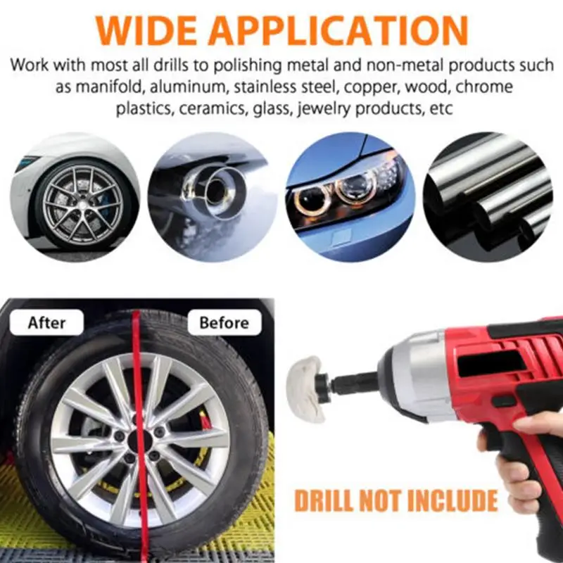 Polishing Pad Wheel Kits Polishing Buffing Disc Car Buffers And Polishers Chrome Jewelry Kit For Car Drill Maintenance Accessory