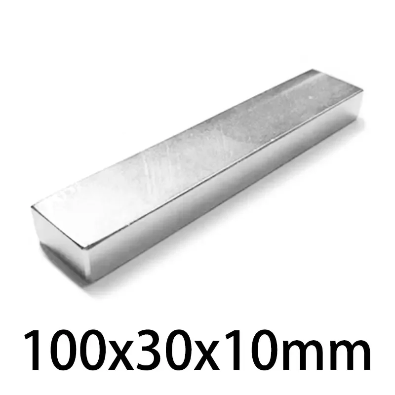 1Pc 100X30X10Mm Groot Blok Super Sterke Krachtige Magneten 100X30X10 Dik Neodymium Magneet N35 Permanente Ndfeb Magneet 100X30X10